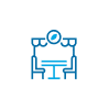 Icon of school cafeteria cleaning and disinfection for preschools, K-12, universities, and trade schools in Houston by HTX Facility Services.