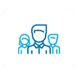 Icon of three diverse employees representing inclusive team culture and employee retention at a Houston janitorial and commercial cleaning company.