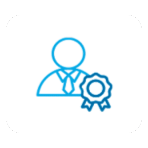 Icon of employee with ribbon representing professionalism through uniforms, badges, and advancement at a Houston janitorial and commercial cleaning company.