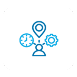 Icon of employees sharing ideas representing autonomy and empowerment at a Houston janitorial and commercial cleaning company.